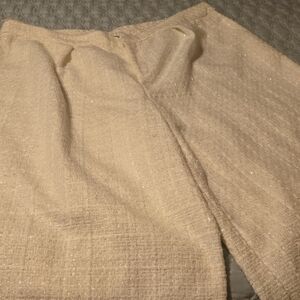 Eloquii Cream Tweed Textured Pants